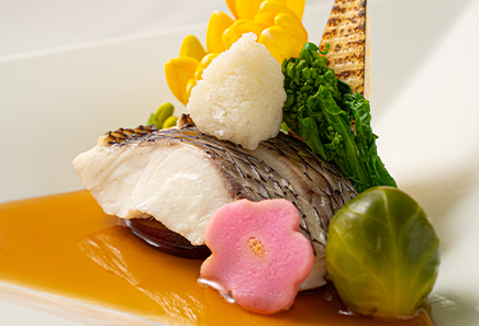 炙り鮎の和風アクアパッツァ